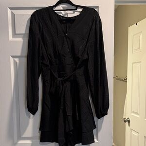 Elegant Black Wrap Romper